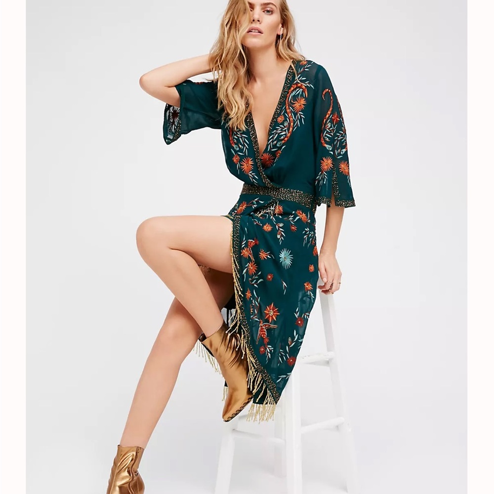 Free People, Midnight City Midi Dress.  US size XS.